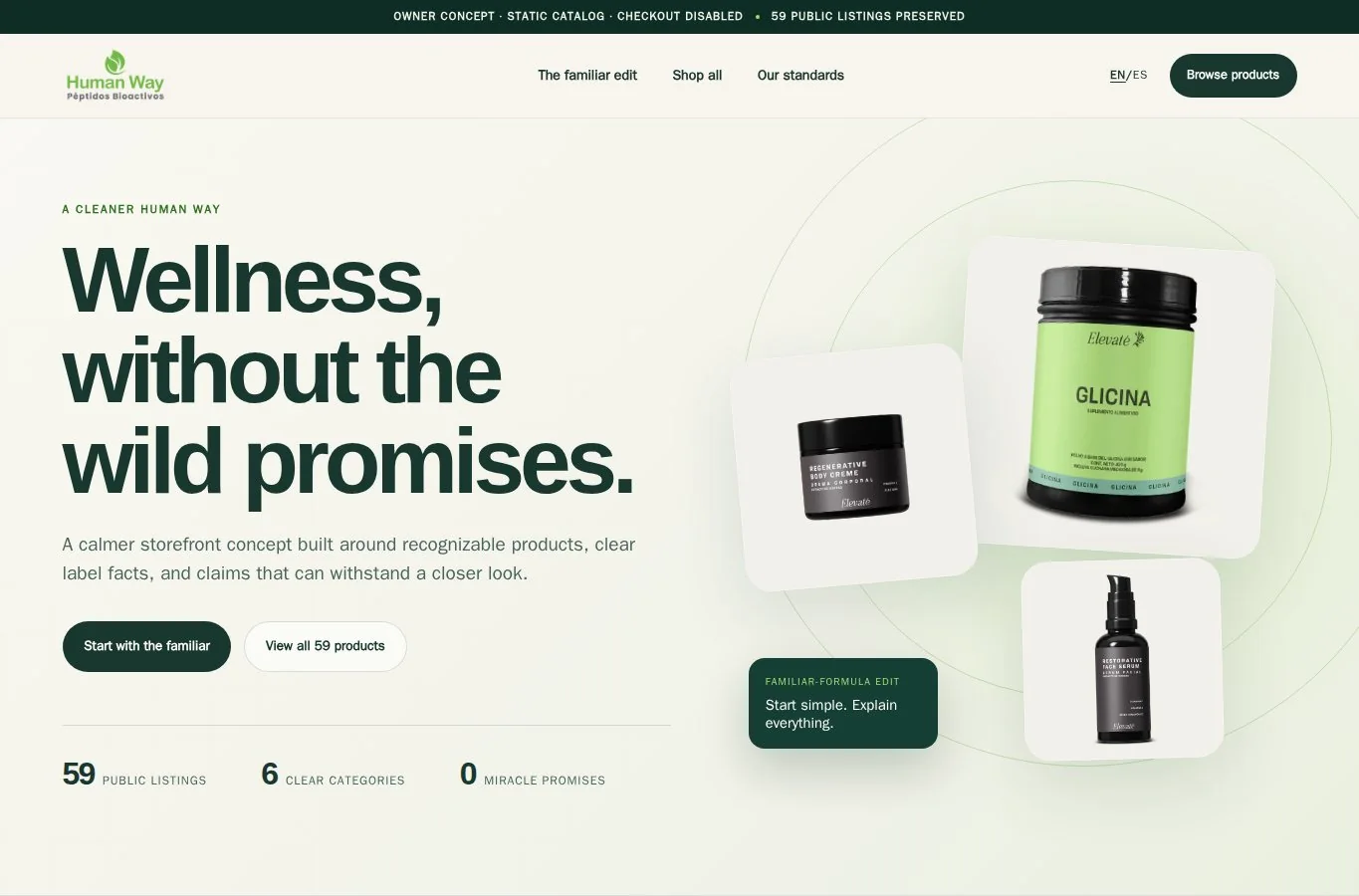 Human Way Center responsive storefront concept